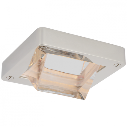 Ralph Lauren Rolland 5-in Solitaire LED Flush Mount Polished Nickel and Clear Glass