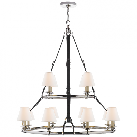 Ralph Lauren Westbury Double Tier Chandelier Polished Nickel