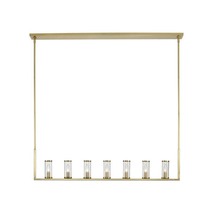 Alora Lighting Revolve 7 Light Linear Chandelier Natural Brass