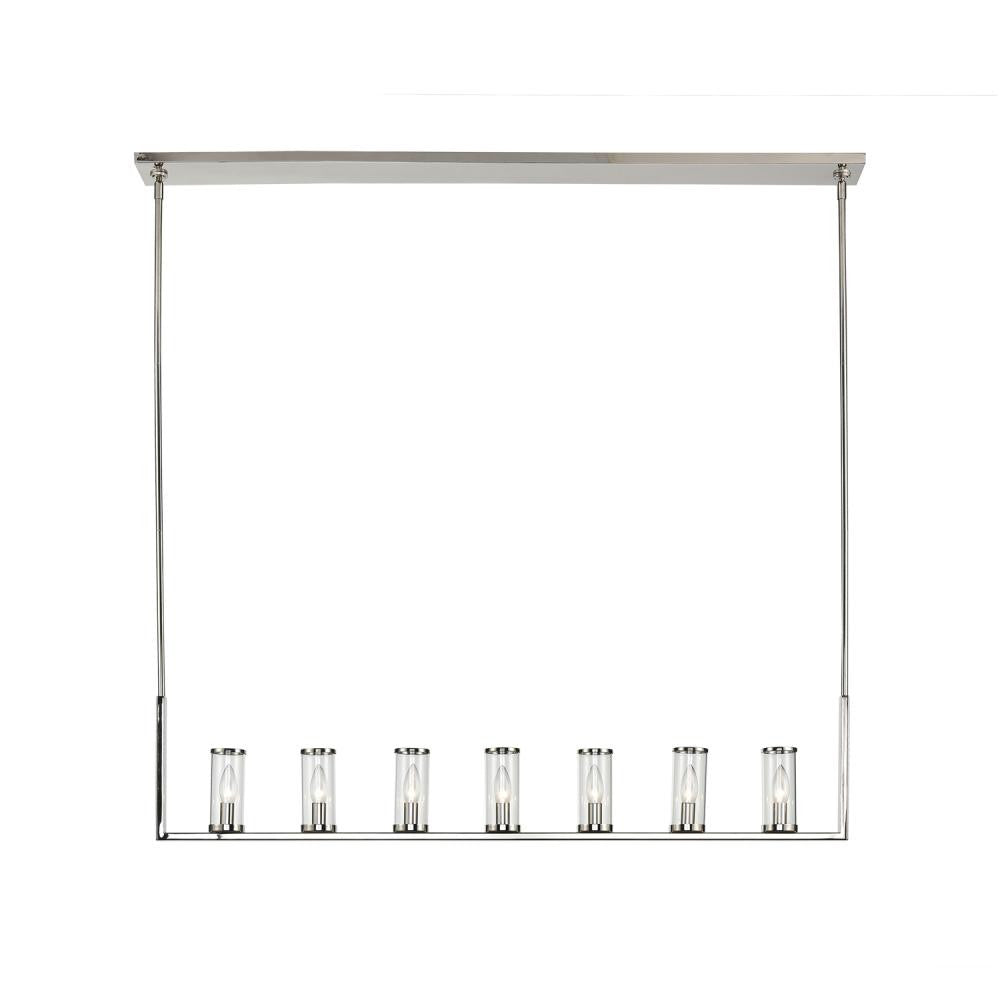 Alora Lighting Revolve 7 Light Linear Chandelier Polished Nickel