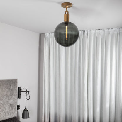 Buster + Punch Forked Ceiling, Globe, Smoked, Large, Brass
