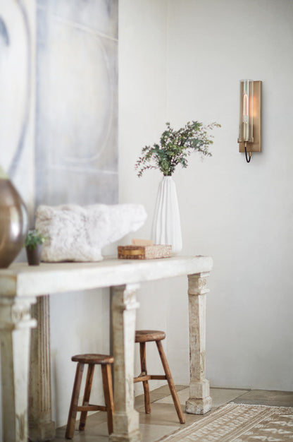 Hinkley Ryden Bathroom Wall Sconce Brass, Steel, Heritage Brass