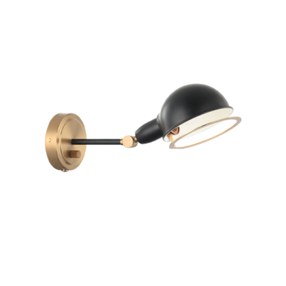 Matteo Lighting Blare Wall Sconce Aged Brass, Black