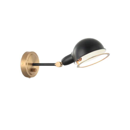 Matteo Lighting Blare Wall Sconce Aged Brass, Black