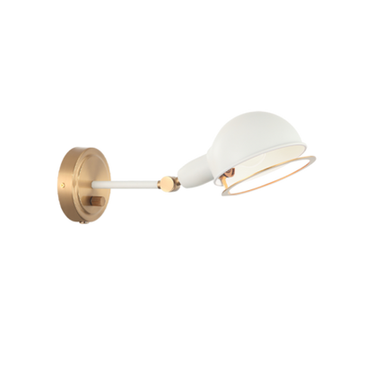 Matteo Lighting Blare Wall Sconce Aged Brass, White