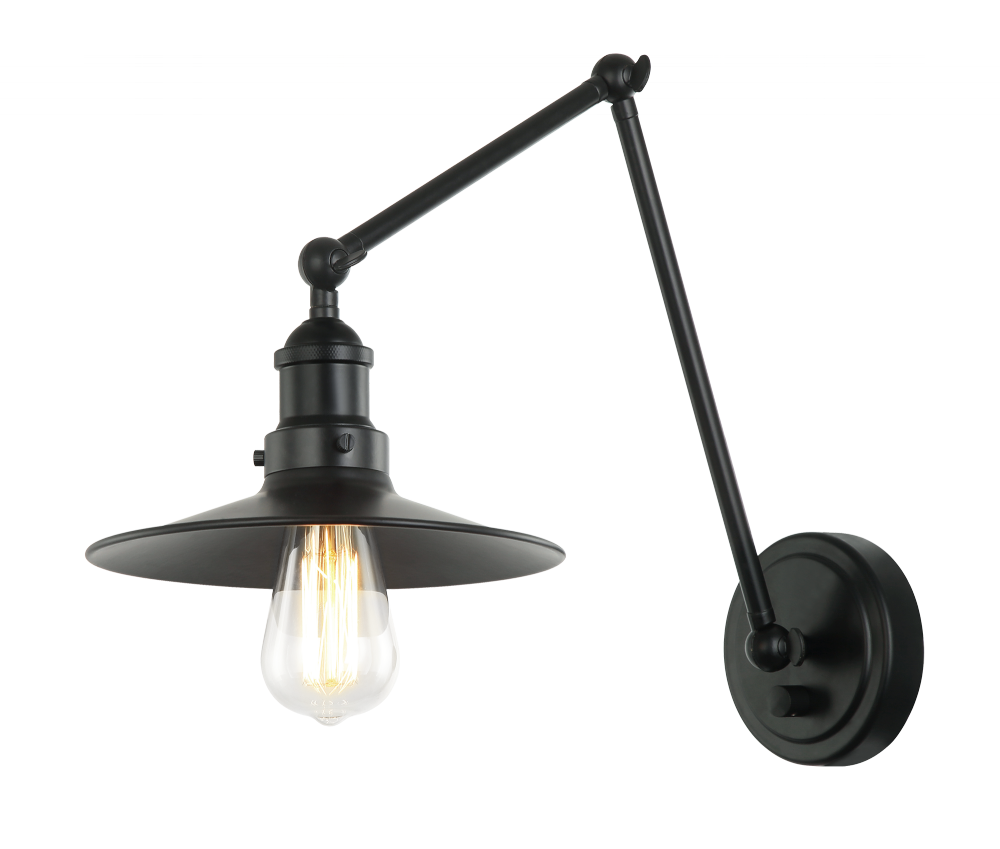 Matteo Lighting Brixson Swing Arm Wall Sconce Black