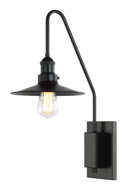 Matteo Lighting Bingrahm Swing Arm Wall Sconce in Black, 8.75"W (S01511BK)