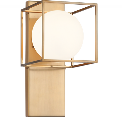 Matteo Lighting Squircle 14-in Wall Sconce Aged Brass
