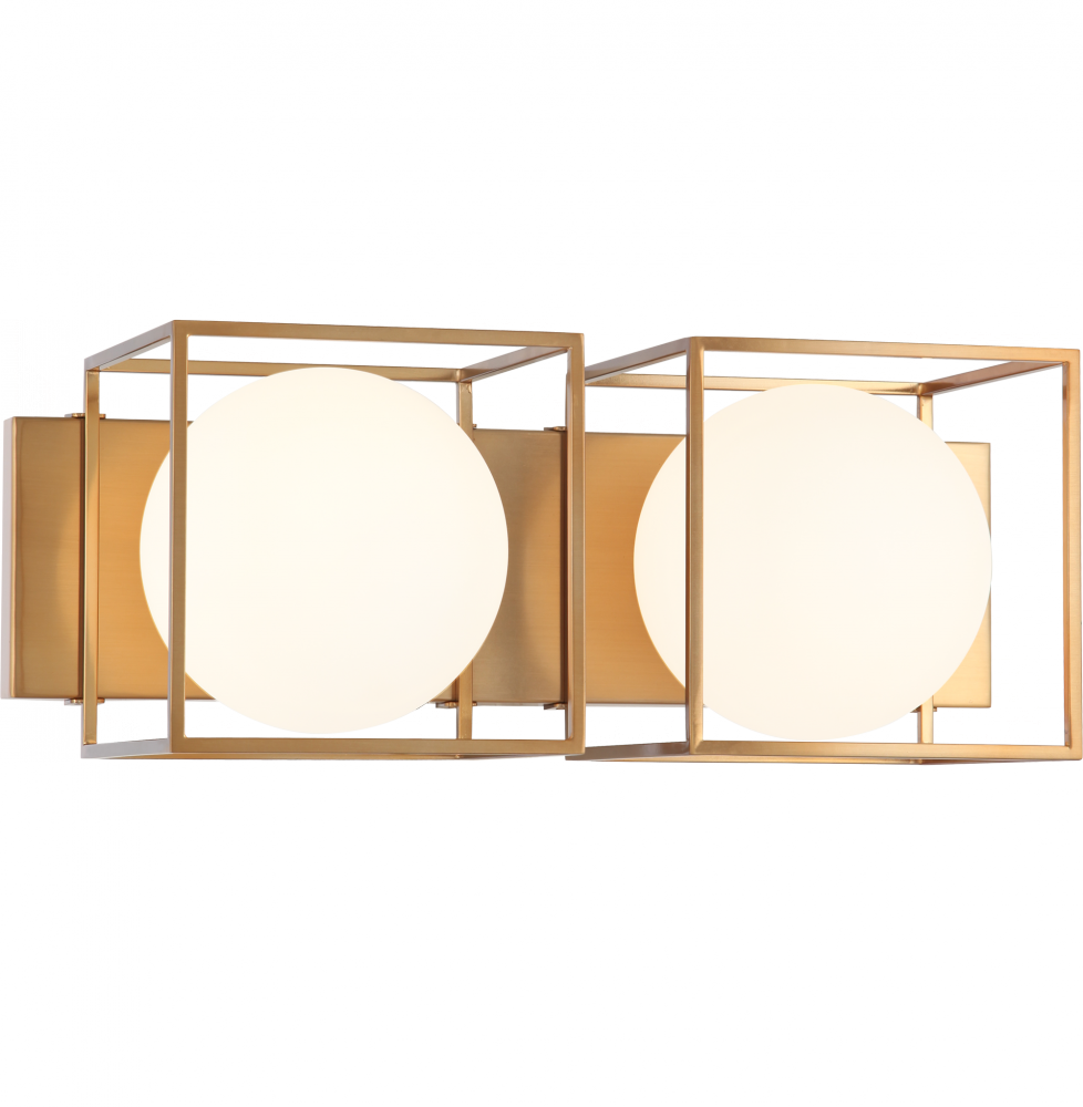 Matteo Lighting Squircle 2-Light Vanity Aged Brass