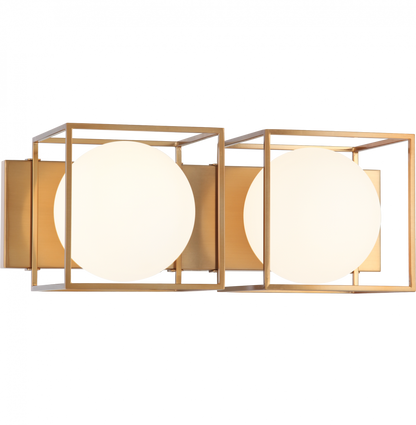 Matteo Lighting Squircle 2-Light Vanity Aged Brass