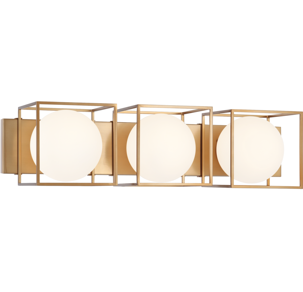 Matteo Lighting Squircle 3-Light Vanity Aged Brass