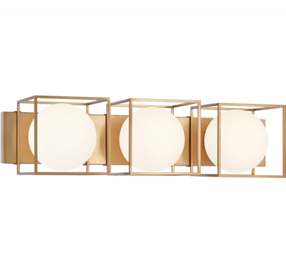 Matteo Lighting Squircle 3-Light Vanity Aged Brass
