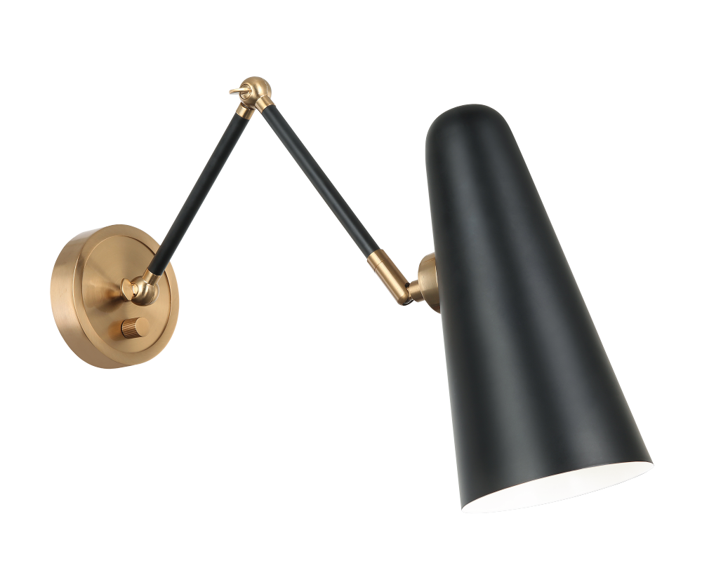 Matteo Lighting Blink Swing Arm Wall Sconce Black