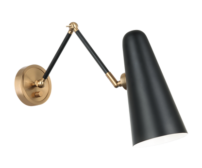 Matteo Lighting Blink Swing Arm Wall Sconce Black