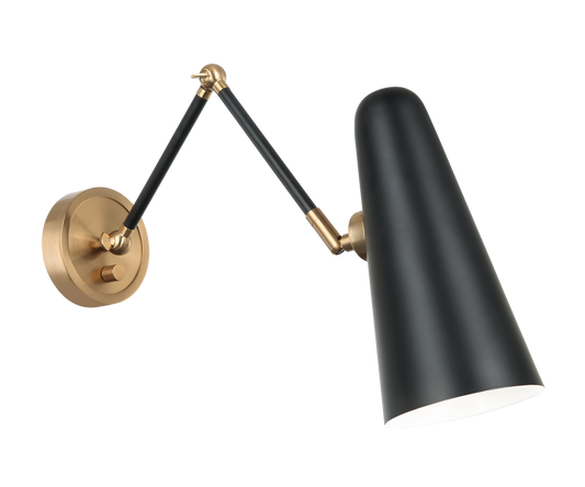 Matteo Lighting Blink Swing Arm Wall Sconce Black