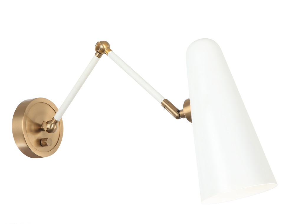 Matteo Lighting Blink Swing Arm Wall Sconce White