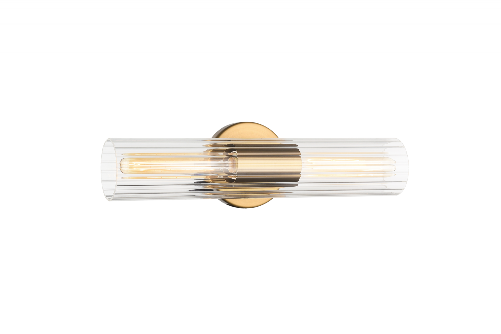 Matteo Lighting Odette 2-Light 16-in Vanity Aged Brass