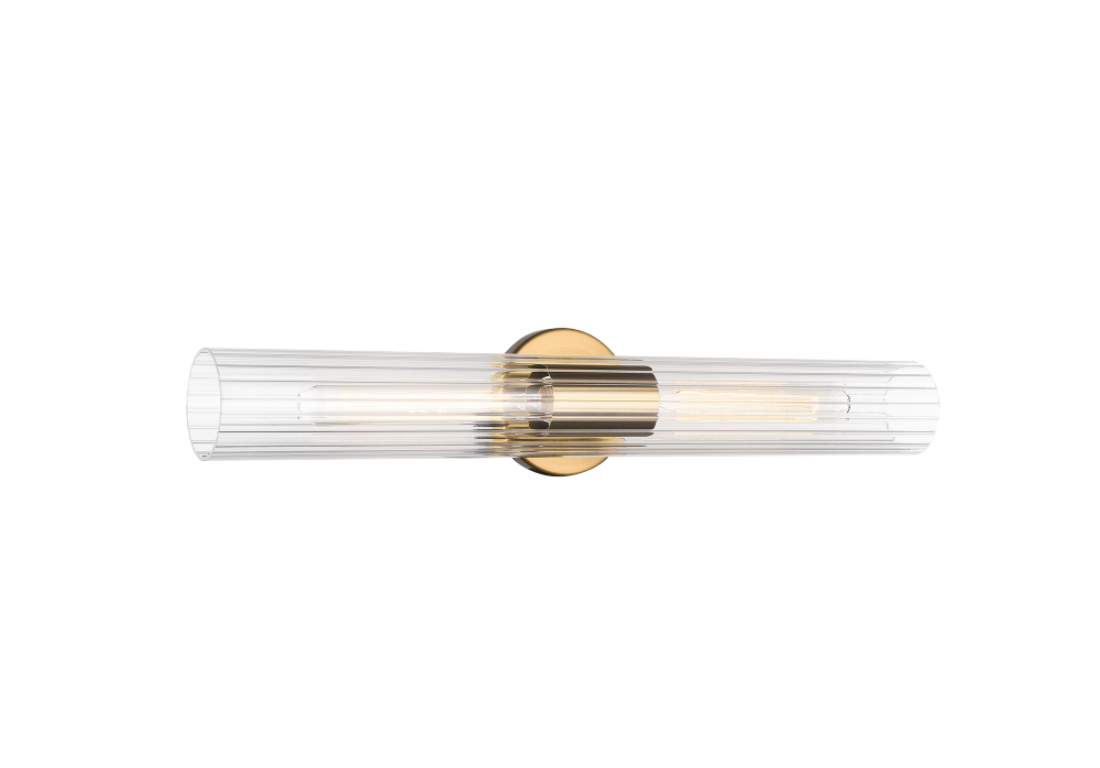 Matteo Lighting Odette 2-Light 24-in Vanity Brass, Aged Brass