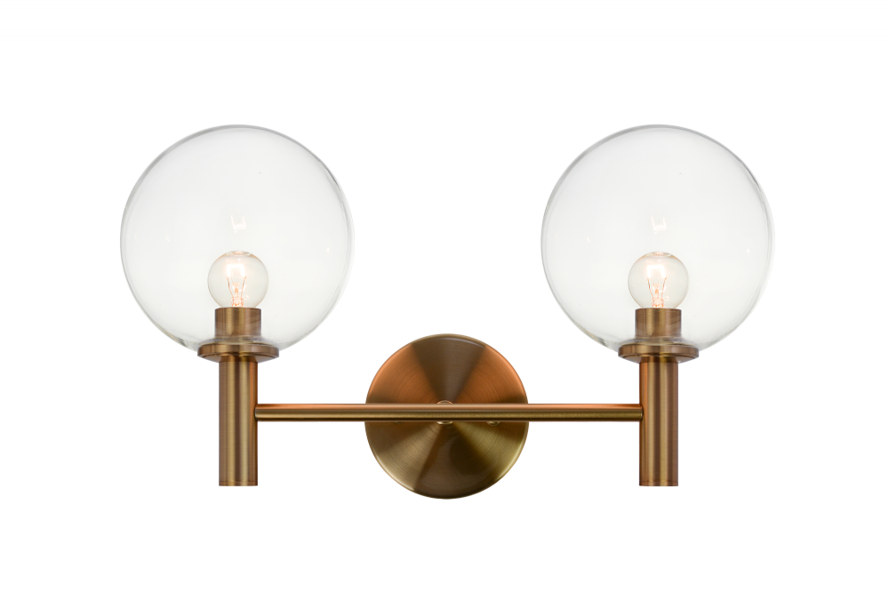 Matteo Lighting Cosmo 2-Light Vanity Brass, Aged Brass