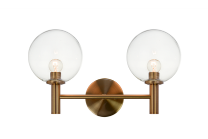 Matteo Lighting Cosmo 2-Light Vanity Brass, Aged Brass