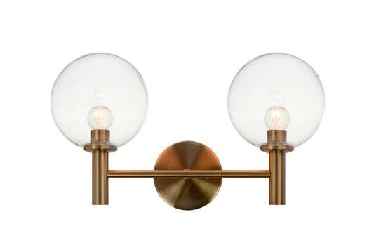 Matteo Lighting Cosmo 2-Light Vanity Brass, Aged Brass
