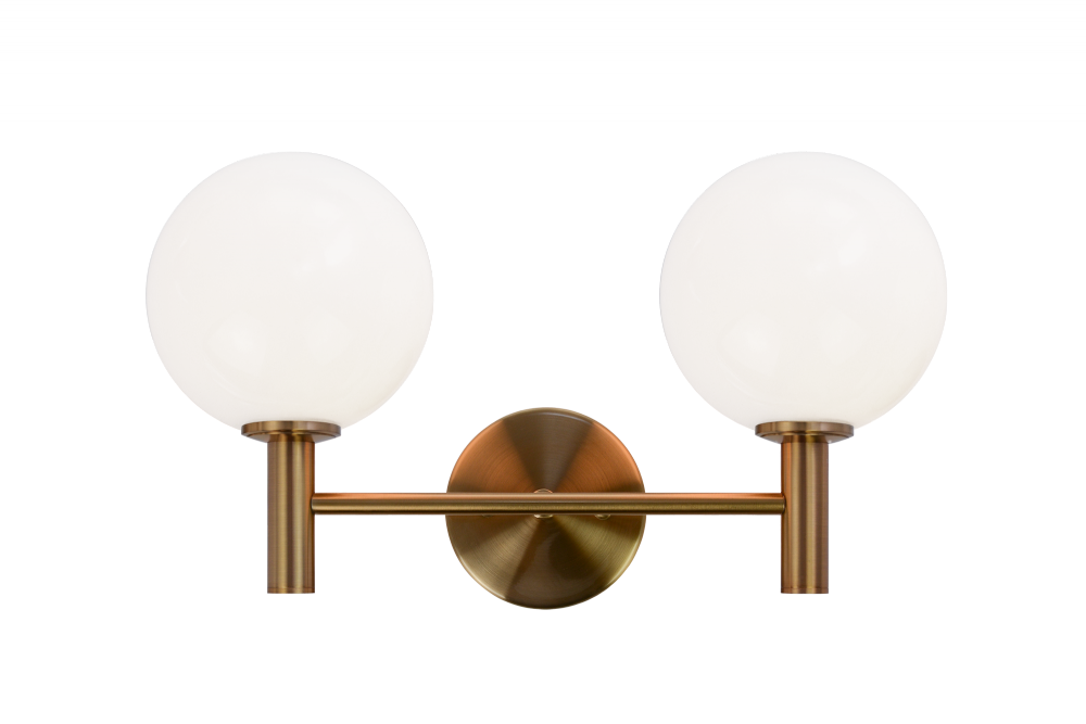 Matteo Lighting Cosmo 2-Light Vanity Aged Brass