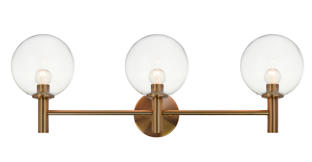Matteo Lighting Cosmo 3-Light Vanity Aged Brass