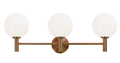 Matteo Lighting Cosmo 3-Light Vanity Brass, Aged Brass