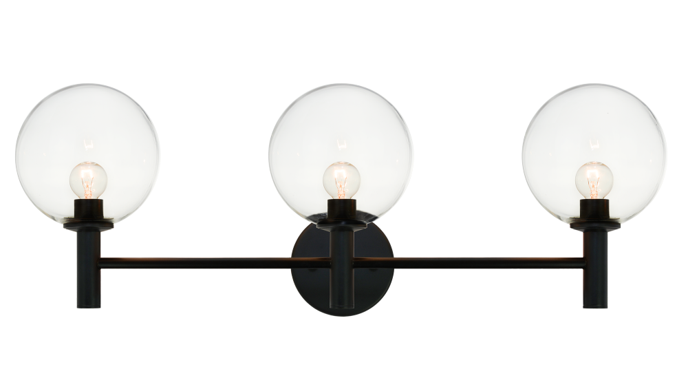 Matteo Lighting Cosmo 3-Light Vanity Black