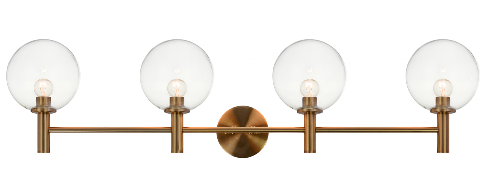 Matteo Lighting Cosmo 4-Light Vanity Brass, Aged Brass