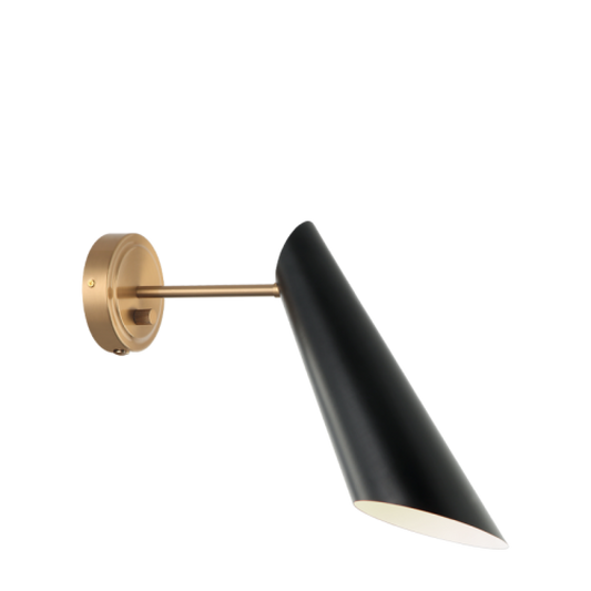Matteo Lighting Butera 13-in Wall Sconce Aged Brass, Black
