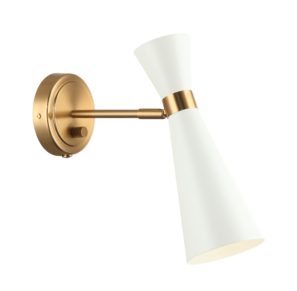Matteo Lighting Blaze 12-in Wall Sconce Gold, White