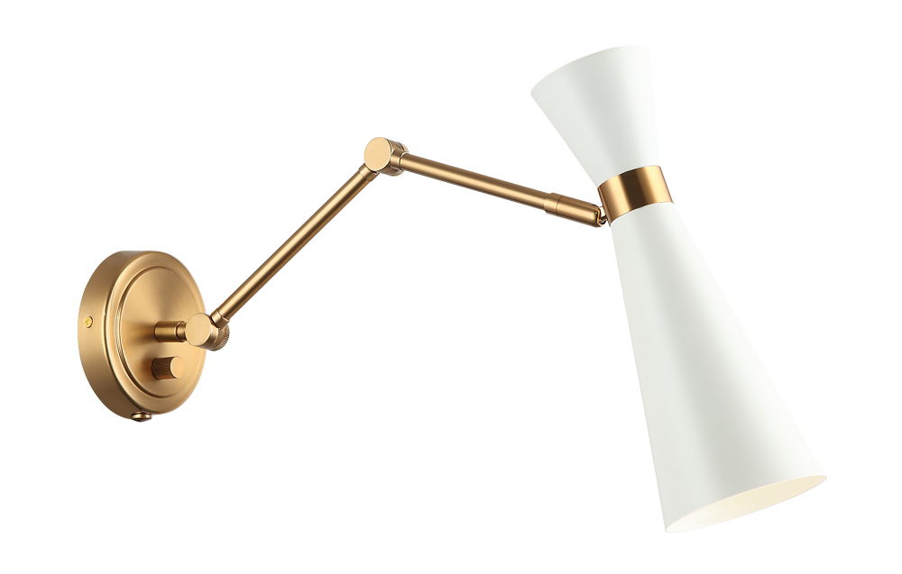 Matteo Lighting Blaze 14-in Wall Sconce Gold, White