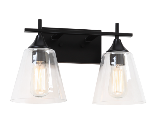Matteo Lighting Hollis Wall Sconce in Black, 16"W (S09802BK)