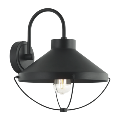 Matteo Lighting Fable 15-in Outdoor Barn Light Black, Matte Black