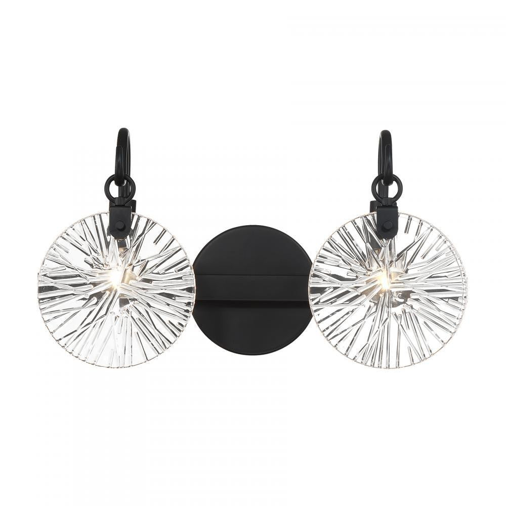 Savoy House Addison 2-Light Bathroom Vanity Light in Matte Black, Savoy House 8-3981-2-BK ALXMF