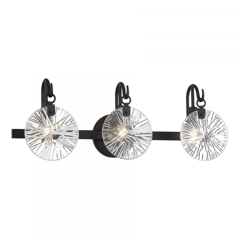 Savoy House Addison 3-Light Bathroom Vanity Light in Matte Black, Savoy House 8-3981-3-BK ALXMJ