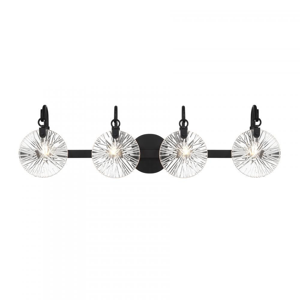 Savoy House Addison 4-Light Bathroom Vanity Light in Matte Black, Savoy House 8-3981-4-BK ALXMM