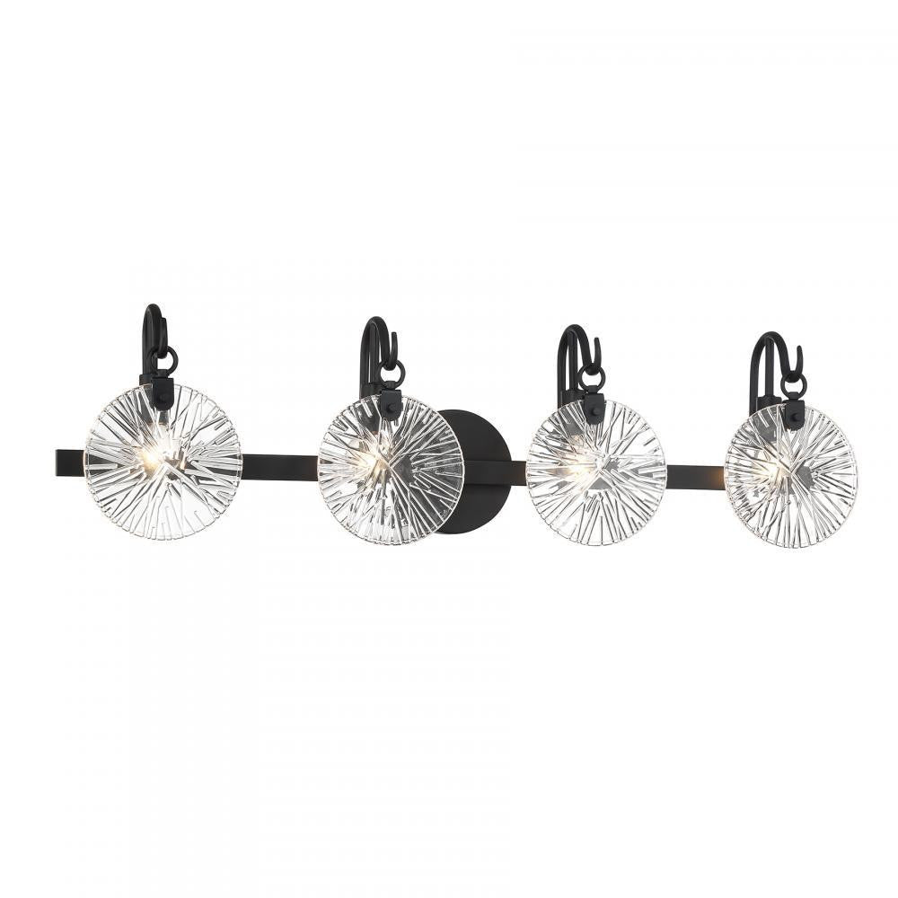 Savoy House Addison 4-Light Bathroom Vanity Light in Matte Black, Savoy House 8-3981-4-BK ALXMM