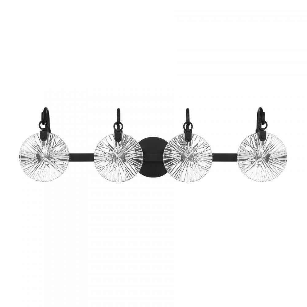 Savoy House Addison 4-Light Bathroom Vanity Light in Matte Black, Savoy House 8-3981-4-BK ALXMM