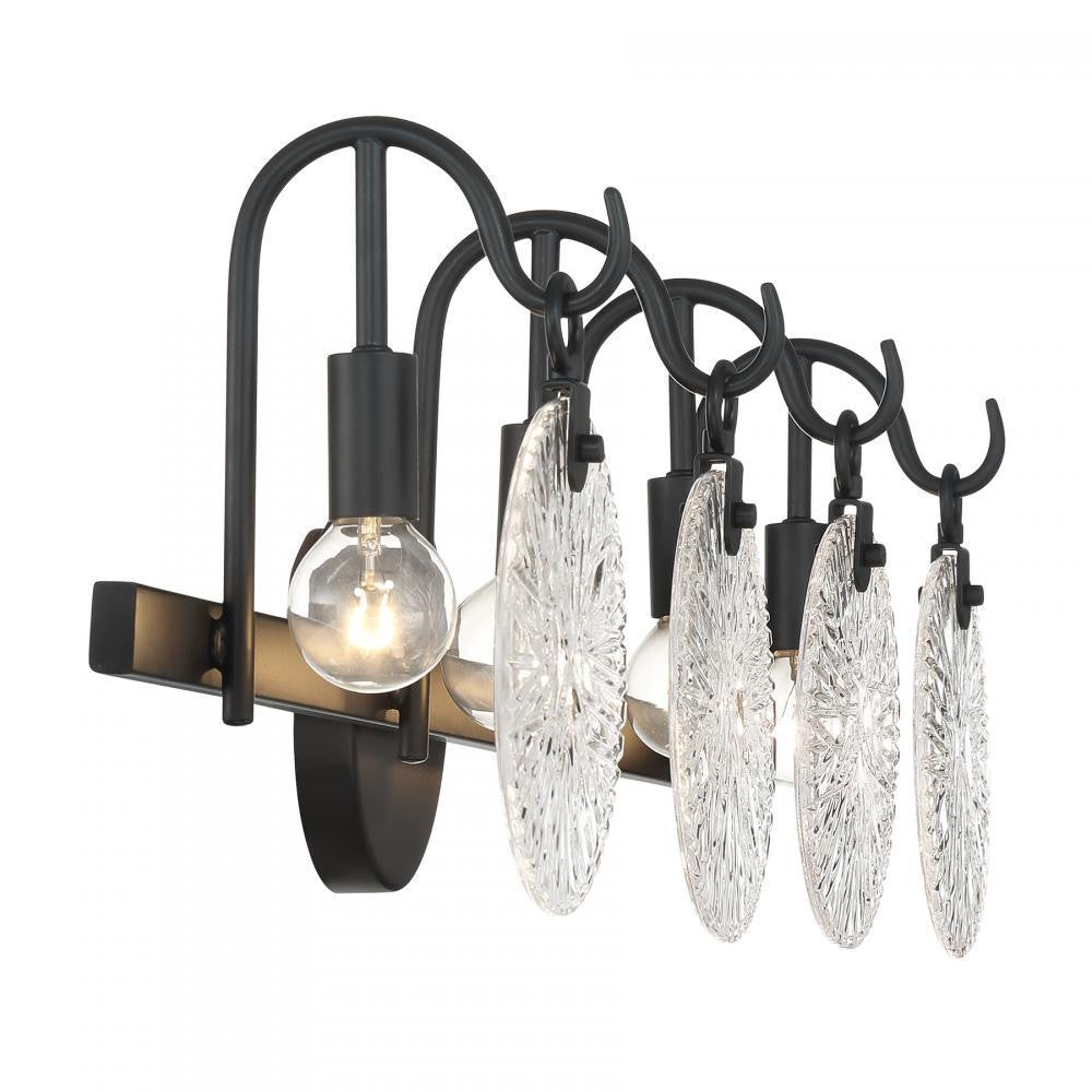Savoy House Addison 4-Light Bathroom Vanity Light in Matte Black, Savoy House 8-3981-4-BK ALXMM