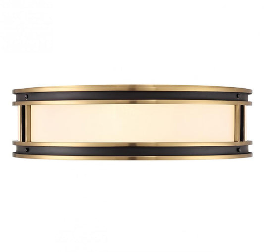 Savoy House Alberti Flush Mount Matte Black with Warm Brass