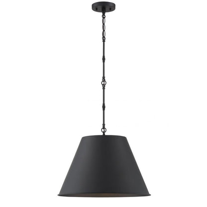 Savoy House Alden Pendant, 1-Light, Matte Black, Metal Shade, 18.25"W (7-231-1-89 ALVNA)