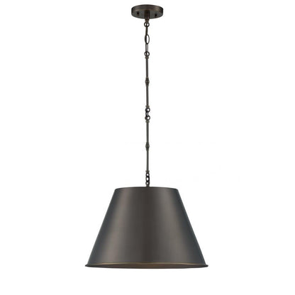 Savoy House Alden Pendant, 1-Light, Old Bronze, Metal Shade, 18.25"W (7-231-1-323 ALVN9)