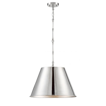 Savoy House Alden Pendant, 1-Light, Polished Nickel, Metal Shade, 18.25"W (7-231-1-109 ALVN7)