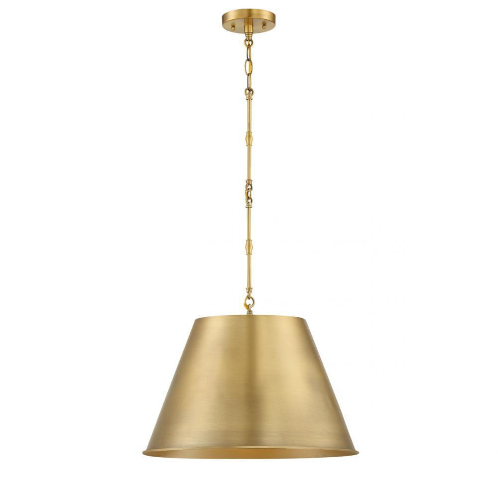 Savoy House Alden Pendant, 1-Light, Warm Brass, Metal Shade, 18.25"W (7-231-1-322 ALVN8)