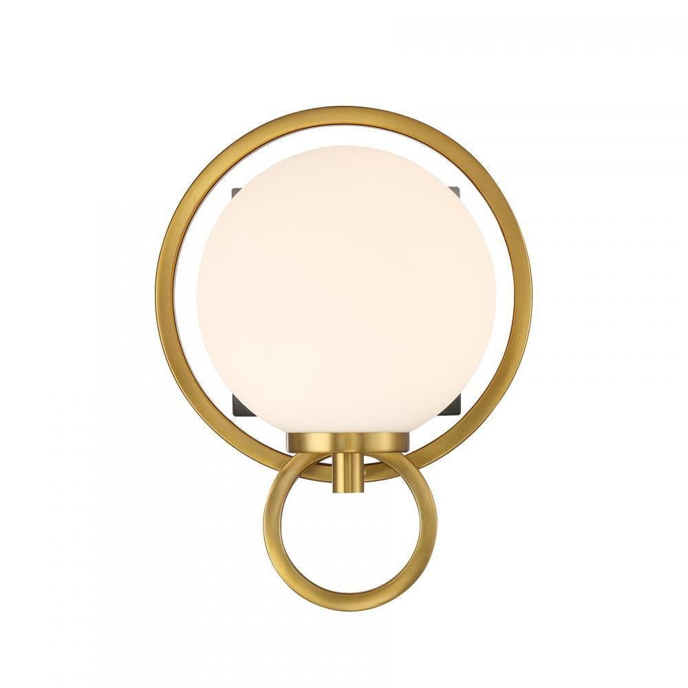 Savoy House Alhambra 1-Light Wall Sconce Matte Black with Warm Brass