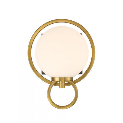 Savoy House Alhambra 1-Light Wall Sconce Matte Black with Warm Brass