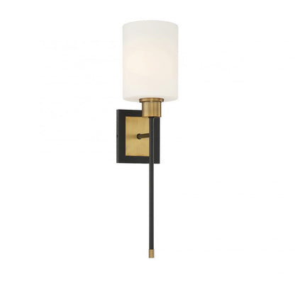 Savoy House Alvara Wall Sconce Matte Black with Warm Brass Accents