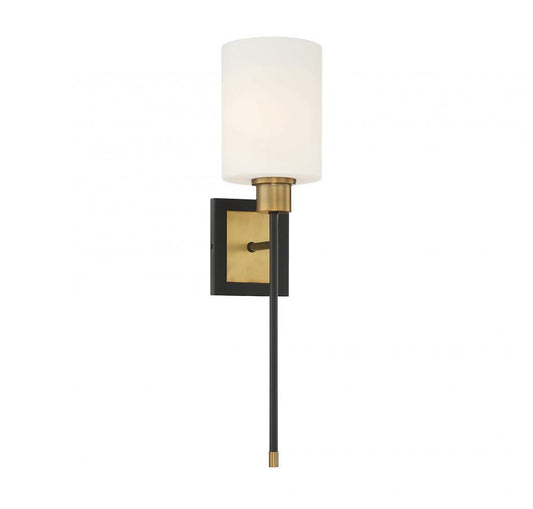 Savoy House Alvara Wall Sconce Matte Black with Warm Brass Accents